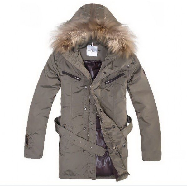 Moncler Beige Fur Cap and slash caldo Uomo Gilet uscita